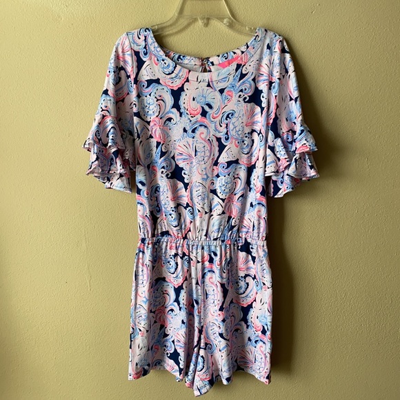 Lilly Pulitzer Lula Romper ruffle sleeve - Picture 7 of 16
